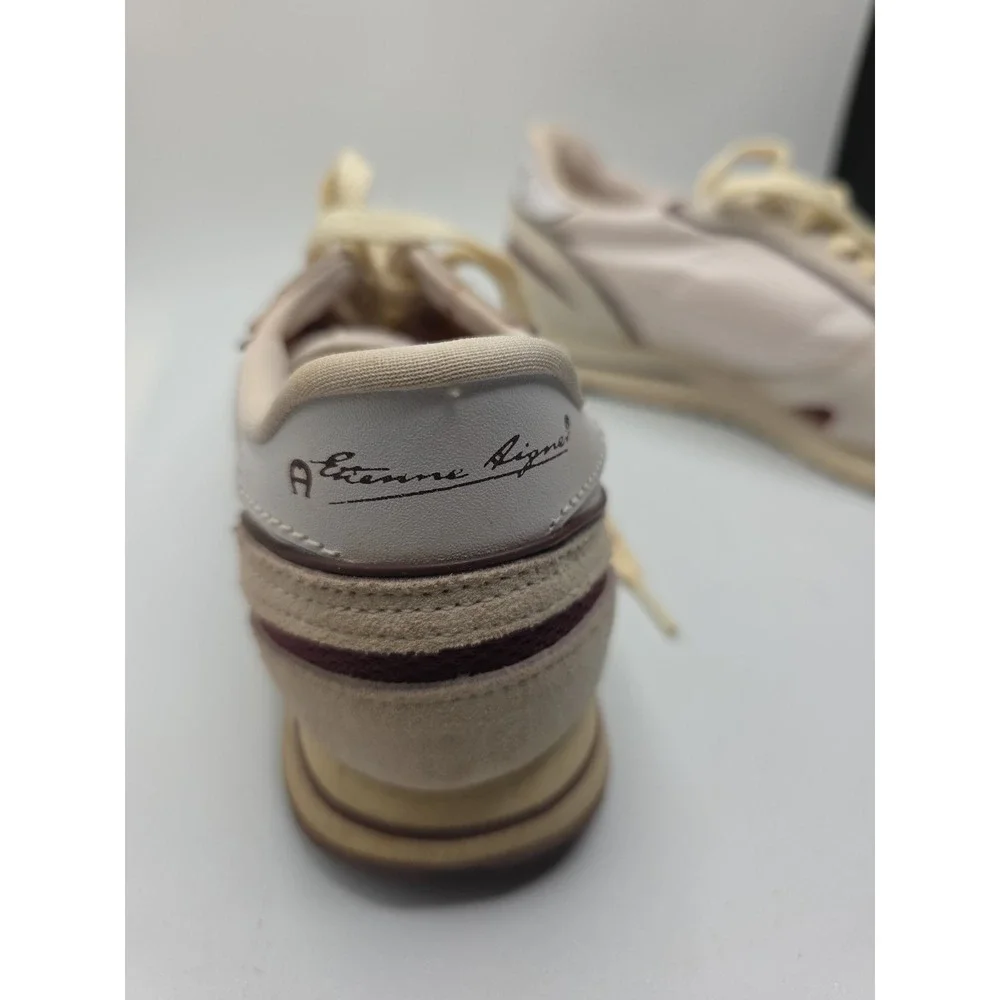 Etienne Aigner Tennis Size 5 Shoes Womens White Brown Sneakers Vintage W/ Box